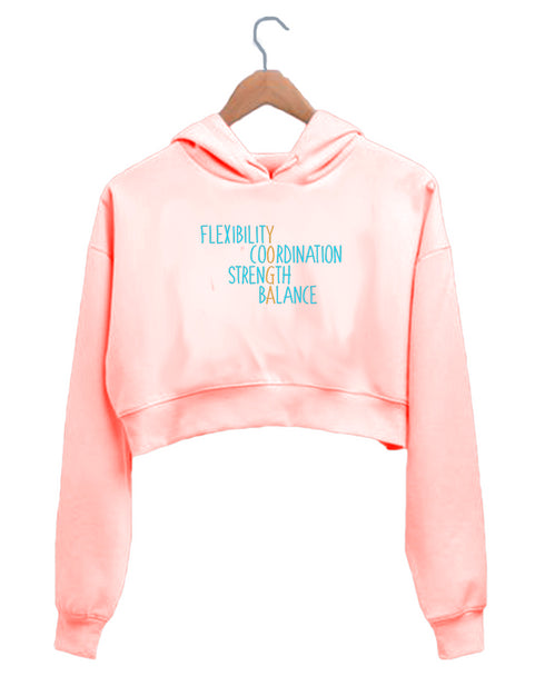 Quirkipedia BENEFITS OF YOGA YOGA Fitness, Positivity, Mindfulness Womens Crop Hoodies